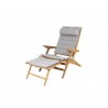 Cane-Line Flip Deck Chair Cushion Set Light Grey Front View
