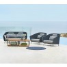 Cane-Line Mega Lounge Chair, Incl. Grey Cane-Line AirTouch Cushions Outdoor