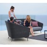 Cane-Line Mega Lounge Chair, Incl. Grey Cane-Line AirTouch Cushions
