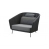 Cane-Line Mega Lounge Chair, Incl. Grey Cane-Line AirTouch Cushions Gray