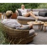 Cane-line Basket 2-seater sofa, incl. AirTouch Cushions -Weave, Natural, incl. taupe