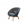 Cane-Line Peacock Lounge Chair W/Teak Legs, Cane-Line Weave Gray 