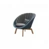 Cane-Line Peacock Lounge Chair W/Teak Legs, Cane-Line Weave Gray  - Cane-Line Peacock Lounge Chair W/Teak Legs, Cane-Line Weave Gray 