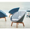 Cane-Line Peacock Lounge Chair W/Teak Legs, Cane-Line Weave Light grey, Cane-line Natté