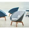 Cane-Line Peacock Lounge Chair W/Teak Legs, Cane-Line Weave Light grey, Cane-line Natté - Cane-Line Peacock Lounge Chair W/Teak Legs, Cane-Line Weave Light grey, Cane-line Natté