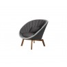 Cane-Line Peacock Lounge Chair W/Teak Legs, Cane-Line Weave Drak Gray 