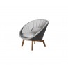 Cane-Line Peacock Lounge Chair W/Teak Legs, Cane-Line Weave White Cusion 