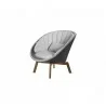 Cane-Line Peacock Lounge Chair W/Teak Legs, Cane-Line Weave White Cusion  - Cane-Line Peacock Lounge Chair W/Teak Legs, Cane-Line Weave White Cusion 