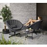 Cane-Line Peacock lounge Chair W/Swivel Aluminium Base, Dark Grey, Cane Lline Soft Rope