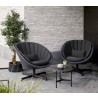 Cane-Line Peacock lounge Chair W/Swivel Aluminium Base, Dark Grey