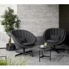 Cane-Line Peacock lounge Chair W/Swivel Aluminium Base, Dark Grey - Cane-Line Peacock lounge Chair W/Swivel Aluminium Base, Dark Grey