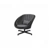 Cane-Line Peacock lounge Chair W/Swivel Aluminium Base, Dark Grey View - Cane-Line Peacock lounge Chair W/Swivel Aluminium Base, Dark Grey View