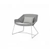 Cane-Line Breeze Lounge Chair - White grey with white cushion   - Cane-Line Breeze Lounge Chair - White grey with white cushion  