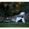 Cane-Line-Breeze-Highback-Chair Light Grey White Cushion Night view