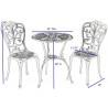 Alfresco Home Triora Cast Aluminum Bistro Set, Blacksmith Finish - Dimensions