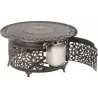  Alfresco Home Bellagio 48" Round Cast Aluminum Gas Fire Pit/Chat Table with Glacier Ice Firebeads - Gas Door Opened -  Alfresco Home Bellagio 48" Round Cast Aluminum Gas Fire Pit/Chat Table with Glacier Ice Firebeads - Gas Door Opened