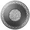  Alfresco Home Bellagio 48" Round Cast Aluminum Gas Fire Pit/Chat Table with Glacier Ice Firebeads - Top View