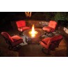  Alfresco Home Bellagio 48" Round Cast Aluminum Gas Fire Pit/Chat Table with Glacier Ice Firebeads - Lifestyle