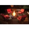  Alfresco Home Bellagio 48" Round Cast Aluminum Gas Fire Pit/Chat Table with Glacier Ice Firebeads - Lifestyle -  Alfresco Home Bellagio 48" Round Cast Aluminum Gas Fire Pit/Chat Table with Glacier Ice Firebeads - Lifestyle