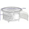  Alfresco Home Bellagio 48" Round Cast Aluminum Gas Fire Pit/Chat Table with Glacier Ice Firebeads - Dimensions -  Alfresco Home Bellagio 48" Round Cast Aluminum Gas Fire Pit/Chat Table with Glacier Ice Firebeads - Dimensions
