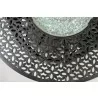 Alfresco Home Margherita 48" Round Cast Aluminum Gas Fire Pit/Chat Table with Glacier Ice Firebeads - Tabletop Detail - Alfresco Home Margherita 48" Round Cast Aluminum Gas Fire Pit/Chat Table with Glacier Ice Firebeads - Tabletop Detail