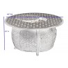 Alfresco Home Margherita 48" Round Cast Aluminum Gas Fire Pit/Chat Table with Glacier Ice Firebeads - Dimensions