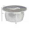 Alfresco Home Margherita 48" Round Cast Aluminum Gas Fire Pit/Chat Table with Glacier Ice Firebeads - Dimensions - Alfresco Home Margherita 48" Round Cast Aluminum Gas Fire Pit/Chat Table with Glacier Ice Firebeads - Dimensions
