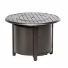 Alfresco Home Bay Ridge 36" Round Gas Fire Pit/Chat Table with Glacier Ice Firebeads - Angled - Alfresco Home Bay Ridge 36" Round Gas Fire Pit/Chat Table with Glacier Ice Firebeads - Angled