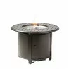 Alfresco Home Bay Ridge 36" Round Gas Fire Pit/Chat Table with Glacier Ice Firebeads - Angled and Lit - Alfresco Home Bay Ridge 36" Round Gas Fire Pit/Chat Table with Glacier Ice Firebeads - Angled and Lit