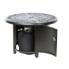 Alfresco Home Kinsale 36" Round Gas Fire Pit/Chat Table with Glacier Ice Firebeads - Door Opend