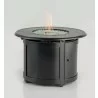 Alfresco Home Alfresco Home Cheyenne 40" Square Gas Fire Pit Chat Table with Glacier Ice Firebeads - Angled - Alfresco Home Alfresco Home Cheyenne 40" Square Gas Fire Pit Chat Table with Glacier Ice Firebeads - Angled