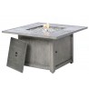 Alfresco Home Cheyenne 40" Square Gas Fire Pit Chat Table with Glacier Ice Firebeads - Angled