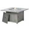 Alfresco Home Cheyenne 40" Square Gas Fire Pit Chat Table with Glacier Ice Firebeads - Angled - Alfresco Home Cheyenne 40" Square Gas Fire Pit Chat Table with Glacier Ice Firebeads - Angled