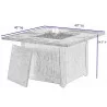Alfresco Home Cheyenne 40" Square Gas Fire Pit Chat Table with Glacier Ice Firebeads - Dimensions - Alfresco Home Cheyenne 40" Square Gas Fire Pit Chat Table with Glacier Ice Firebeads - Dimensions