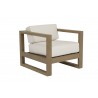 Sunset West Coastal Teak Club Chair With Cushions In Canvas - Angled
