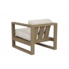 Sunset West Coastal Teak Club Chair With Cushions In Canvas - Back Angle
