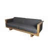 Cane-Line Angle 3-Seater Sofa W/Teak Frame, Incl. Grey Cane-Line AirTouch Cushions Front view 