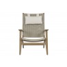 Sunset West Coastal Teak Cushionless Highback Chair - Front Angle