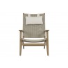 Sunset West Coastal Teak Cushionless Highback Chair - Front Angle