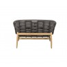 Cane-Line Strington 2-Seater Sofa, W/Teak Frame, Incl. Grey Cane-Line AirTouch Cushions, Cane-Line Soft Rope Image 005