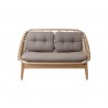 Cane-Line Strington 2-Seater Sofa W/Teak Frame, Incl. Cane-Line AirTouch Cushions, Cane-Line Weave Front view