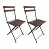 French Café Bistro Folding Side Chair W/ European Chestnut Wood Slats - French Café Bistro Folding Side Chair W/ European Chestnut Wood Slats