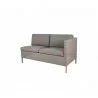 Cane-Line Connect Dining Lounge 2-Seater Sofa, Left Module grey cushion - Cane-Line Connect Dining Lounge 2-Seater Sofa, Left Module grey cushion