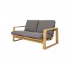Cane-Line Endless Soft 2-Seater Sofa Incl. Grey Cane-Line Airtouch Cushion Set  Front view