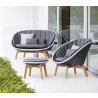 Cane-Line Peacock 2-Seater Sofa W/Teak Legs, Cane-Line Weave