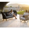 Cane-Line Peacock Wing 3-Seater Sofa W/Teak Legs, Incl. Grey outdoor view