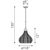 Zuo Modern Nezz Ceiling Lamp Natural - Dimension Sheet