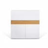 TemaHome Focus Workstation in Pure White & Oak - Front and Closed