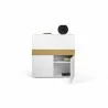 TemaHome Focus Workstation in Pure White & Oak - Front with Opened Cabinet  - TemaHome Focus Workstation in Pure White & Oak - Front with Opened Cabinet 