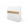 TemaHome Focus Workstation in Pure White & Oak - Angled and Closed